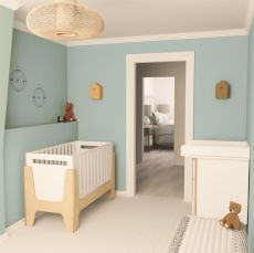 Дитяче ліжечко IndigoWood Tower Baby 140x70cm white/natural wood (зі знімною спинкою, з додатковим бортиком)
